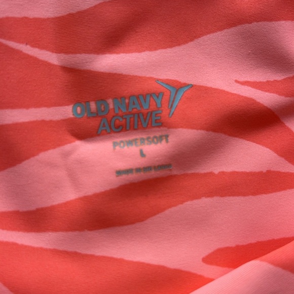 Old Navy Active Powersoft Leggings in Orange Zebra print full length leggings - Picture 2 of 4